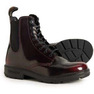 Blundstone Women’s High Shine Burgundy Leather Lace-Up Chelsea Boots